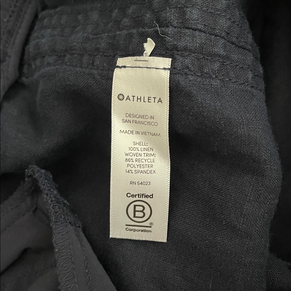 Athleta Cabo Linen Pants size 6 navy - Picture 10 of 11